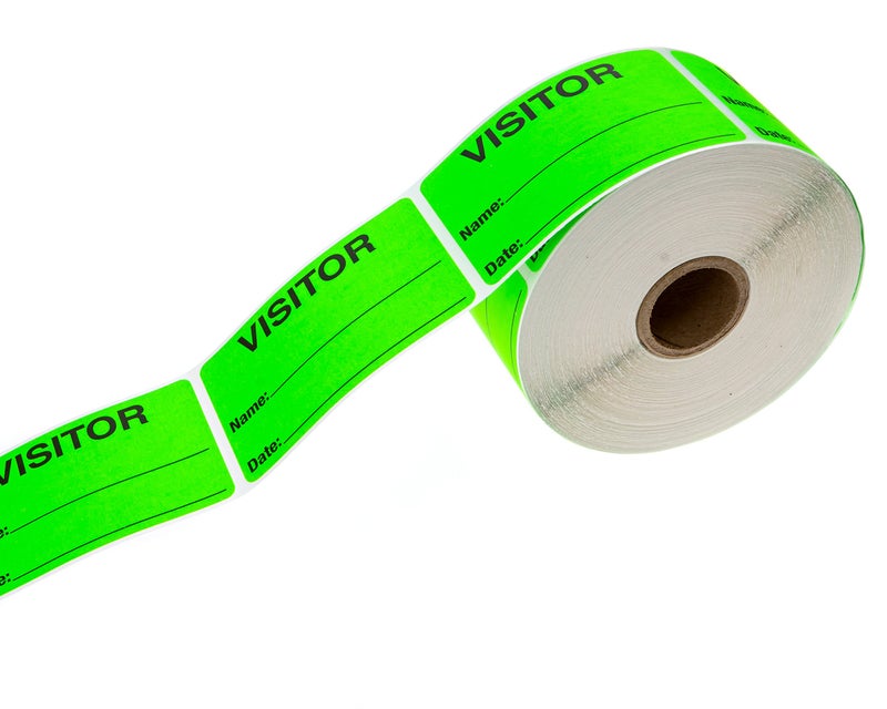 SBlabels Green Visitor Pass / 500 Fluorescent Green Visitor Identification Stickers / 2" x 3" Hall Pass Labels/Made in The USA - Image 2